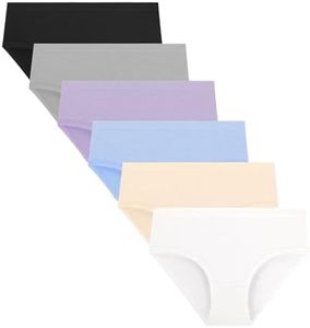 BAMBOO COOL Teen Girls Seamless Underwear Soft Stretchy Tagless Panties Moisture-Wicking Breathable Briefs 7-16 Years 6 Pack
