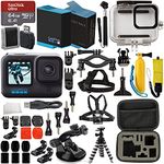 GoPro HERO10 (Hero 10) Black with Premium Accessory Bundle: SanDisk Ultra 64GB microSD Memory Card, Replacement Battery, Underwater Housing, Protective Case & Much More