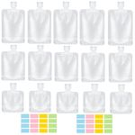 17 Pack Travel Pouches for Toiletries,TSA Approved,Travel Size Portable Containers,Stand Up Pouch,Refillable Travel Accessories for Shampoo Conditioner Lotion Soap Liquids (B-17cs)