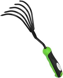 Garden Guru Hand Rake Cultivator Claw Soil Tiller with Ergonomic Handle - Military Grade Steel & Rust Resistant - 5 Tine Japanese Ninja Claw - Perfect Pulverized and Aerated Soil (4 Pack)