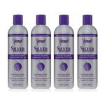 Jhirmack Silver Brightening Purple Shampoo Set of 4 for all types of silver, grey, and blonde hair