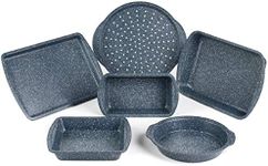 Russell Hobbs COMBO-5437 Nightfall Stone Non-Stick 6-Piece Bakeware Set – includes Pizza Tray, Baking Tray, Roaster, Loaf Pan and Baking Tins, Durable Carbon Steel Ovenware, Oven Safe Up to 220°C