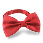 TORMEN Men Bow Tie Classic Silk Bowtie Formal Pre-Tied Adjustable Length (Red）