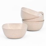 Eha Earth-Friendly Small Soup Bowl | Ice Cream Bowl | Dessert Bowls | 300 ml | Made with Bamboo Fibers & Rice Husk | Microwave Safe Bowl | Serving Bowl Set of 4 | Sand Castle