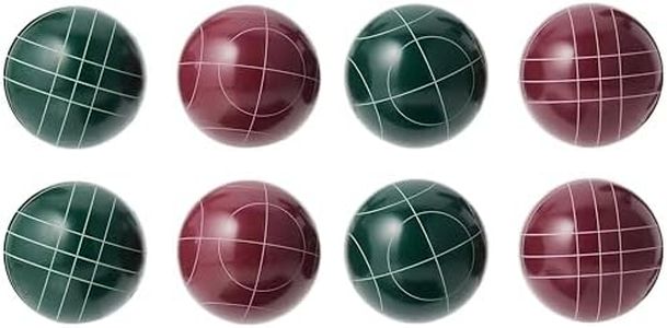 Bocce Ball Set - Lawn Game for Backyard, Beach, or Wedding - Includes Red and Green Bocce Balls, Pallino, and Carrying Case by Trademark Games