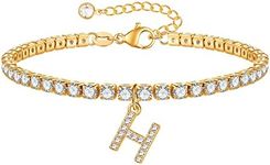 Initial Tennis Gold Bracelets for W