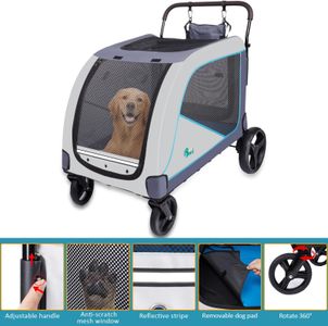 Ownpets X-Large Pet Stroller – Blue, Heavy-Duty for Large Pets