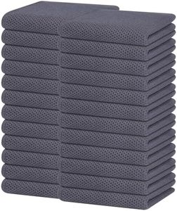 Homaxy 100% Cotton Waffle Weave Kitchen Dish Towels 24-Pack, Dark Grey