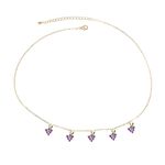 AoedeJ 14K Gold Plated Fruit Basket Choker for Women Girls Cute Summer tropical Fruit Cherry Grape Apple Crystal Pendant Necklace (Grape)