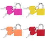 4 Pack Suitcase Lock with Key Small Padlock Luggage Lock Travel Lock Backpack Lock, Color Metal Padlock with Key, Small Padlock for Travel Backpack Play Fitness