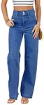 Sidefeel Women's Wide Leg Jeans Hig