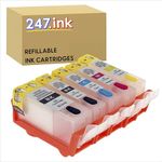 Generic 247.ink PGI-525 & CLI-526 Refillable ARC Ink Cartridges Compatible with Canon Pixma iX6550 iP4950 MG5150 MG5250 MG6150 MG6250 MG8150 MG8250 Printers (Auto Resetting Chips) Set of 5