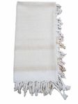 Elu Shemagh Scarf Men - Women /100% Cotton Military Shemagh Keffiyeh Scarf Arafat Tactical Desert Rave Bandana Head Wrap, White Tan Jacquard