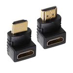 HDMI Male to Female Adapter, LSVTR Combo HDMI 90 and 270 Degree Right Angle Adapter Gold Plated High SpeedHDMI to HDMI Connector Adapter for Roku TV Stick Supported 4K 3D