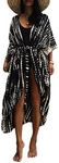 Bsubseach Women Black Tie Dye Long 