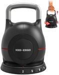HXD-ERGO Adjustable Kettlebell Set 7 in 1, 10-20kg Solid Aluminum Kettle Bells with Handle, Space Saving Safety Locking Systerm for Home Gym Fitness Weight Lifting Strength Training (20kg Black)
