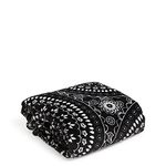 Vera Bradley Fleece Plush Throw Blanket, Black Bandana Medallion, 80 X 50