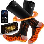 Heated Socks APP Control for Men Women, 6000mAh*2 Battery Heated Socks, Electric Heated Socks Up to 10 Hours Smart Foot Warmers Washable for Camping Fishing Cycling Skiing Skating Hiking Camping
