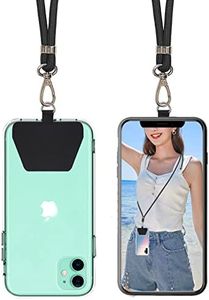 SS Cell Phone Lanyard, Crossbody Phone Lanyard with Adjustable Detachable Neckstrap and Phone Tether, Phone Strap Compatible with All Smartphones-Black