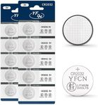 YFCN CR2032 Battery 3V Lithium Batteries 10 Count Pack CR2032 Batteries - CR 2032 Coin Cell Battery for AirTag, Key Fob, Remotes- 10 Years Shelf Life
