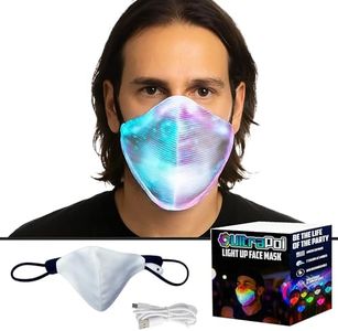 Face Mask Light Up Multi Color LED USB Rechargeable Glowing Luminous Dust Cover for Party Festival Dancing Rave Masquerade Christmas Costumes