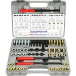 easchwork 49 Piece Thread Chaser Set SAE & Metric Rethreading Kit with 22 Taps 24 Dies 3 Thread Files and Storage Case