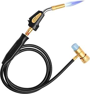 MAPP Gas Torch, Potuem Propane Gas Torch Welding Propane Torch with 1.5m Hose Self Ignition Trigger, Blow Torch Plumbing with Adjustable Flame Control knob for Heating Welding Soldering