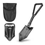 Navaris Foldable Emergency Survival Shovel - Compact Multifunctional Folding Shovel with Carrying Bag for Camping, Hiking, Trekking, Car - 21x14.5cm