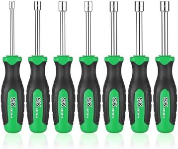 SK 7-Piece SAE Nut Driver Set, 3/16", 1/4", 5/16", 11/32", 3/8", 7/16", 1/2", Premium CR-V Construction, SureGrip Handle