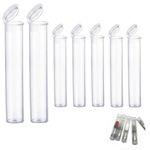 Aisetmoon Plastic Storage Tubes 25 Pcs 116ml Clear Sealing Plastic Container, Plastic Squeeze Bottles with Caps Waterproof, Candy Tubes Bulk Cigarette Pre Roll Tubes