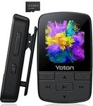 YOTON MP3 Player with Bluetooth, Portable Music Player with Sport Clip, HiFi Sound, FM Radio, Stopwatch function, Voice Recorder, Pedometer, Earphones, and 64GB TF Card Included（Updated Version）