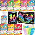 Scratch Art Party Favors for Kids: 16 Pack Rainbow Scratch Notebook Loot Bag Fillers for Kids Birthday Party Favors Christmas Gifts Classroom Prizes Goodie Bag Items Arts and Crafts for Kids Ages 8-12