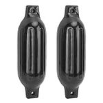 TKSE Boat Fenders, 2Pcs Boat Bumpers Fenders PVC Marine Inflatable Ribbed Buoys Boat Bumper Black for Yachts Boats Fishing Boats