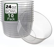 Trendables Plastic Bowls Disposable Bowls 24 Oz Bowl Set Of 10 Clear Silver Rimmed Fancy Plastic Serving Bowls Perfect Plastic Ice Cream Bowls Plastic Salad Bowls Plastic Candy Bowl