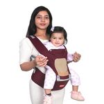 INFANTSO Hip Seat Baby Carrier (Wine) with 4 Adjustable Carry Positions, Baby Carrying Hip Seat for 3 to 24 Months Toddlers, Kangaroo Style Born to Toddler Carrier with Up to 15kg Weight