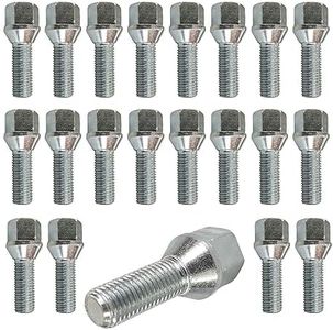 Lot de 20 boulons de roue coniques M12 x 1,5 26 mm Compatible avec Mini, Dacia, BMW, Smart