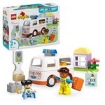 LEGO DUPLO Ambulance & Driver - Toddler Learning Toy for 2+ Year Old Boys & Girls - incl. a Car, Small House, 2 Figures & First Aid Bricks - 10447