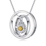 Urn Necklace for Ashes S925 Sterling Silver Daisy Sunflower Rings Pendant Urn Pendant Cremation Jewellery Memorial Keepsake Gifts for Women