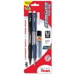 Pentel Twist-Erase Express Automatic Pencil with Lead and Eraser, 0.5mm, Assorted Barrels, 2 Pack (QE415LEBP2)