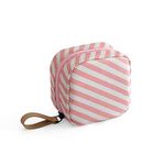 House of Quirk Makeup Bag Lazy Cosmetic Bag Travel Toiletry Bag Cosmetic Make Up Organizer Waterproof Travel Accessories For Women And Girls (Pink Stripes),W-5 Cm, Small