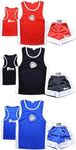 PRIME SPORTS KIDS BOXING SET TOP & SHORTS 2 PCS SET SATIN FABRIC BLUE FOR 05-06 YEARs (Red, 11-12 Years)