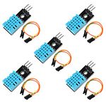 AITRIP 5pcs DHT11 Temperature Humidity Sensor Module Digital Temperature Humidity Sensor 3.3V-5V with Wires for Arduino Raspberry Pi 2 3