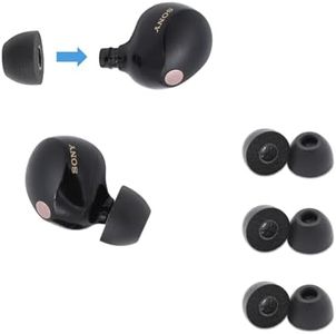 Comply TrueGrip Pro Memory Foam Tips for All Sony True Wireless Earbuds - Made from Comfortable Memory Foam for a Secure Fit (Medium, 3 Pairs), Black