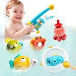 Baby Bath Toys for Toddlers 1-3, 8 Pcs Magnet Fishing Game Toddler Bath Pool Toys for 1 2 3 4 5 Year Old Kids Mold Free Kids Toddler Baby Bath Bathtub Toys Water Toys 1 2 3 4 5 Year Old Boy Girl Gifts