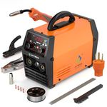 HITBOX MIG Welder, 110V/220V Portable Multifunction Gasless Mig/Stick/Lift TIG 3 in 1, 120A Synergic Control Welders IGBT ARC MMA Welding Machine Flux Core Welder Automatic Feed(HBM1200)