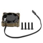 RC Cooling Fan, 40x40mm 16000RPM 5V‑9V Electric Motor Fan High Speeding Waterproof ESC Fit for 1/10 1/8 1/12 RC(Gold)