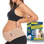 ChongErfei Pregnancy Belly Band Maternity Belt Back Support Abdominal Binder Back Brace - Relieve Back, Pelvic, Hip Pain for Pregnancy Recovery (ZNude, One Size)