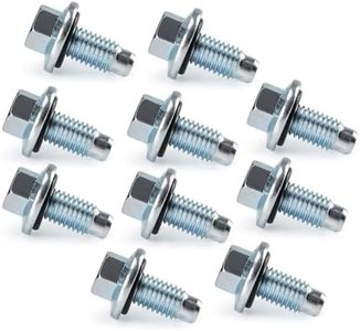 ZUDZUW 10PCS Oil Drain Plug Pilot Point with Insert Gasket 11562588 Compatible with Buick Cadillac Chevrolet GMC (without Magnet)