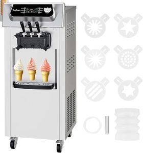 GarveeHome Commercial Ice Cream Maker Machine, 2200W Soft Serve Ice Cream Machine, 2+1 Flavors Soft Serve Machine w/Two 7L Hoppers & LCD Panel, Auto Clean for Snack Bar Café Restaurants