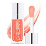 Hydrating Lip Glow Oil Long Lasting Plumping Lip Gloss Transparent Toot Lip Balm Moisturizing Lip Oil Repairing Lip Lines and Prevents Dry Cracked for Lip Care and Dry Lips PINK…